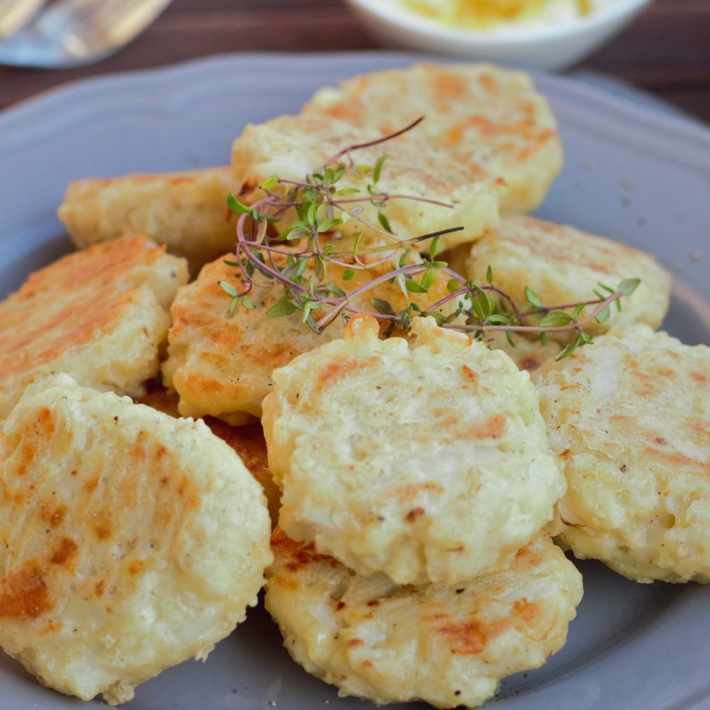 Tortas de coliflor y avena