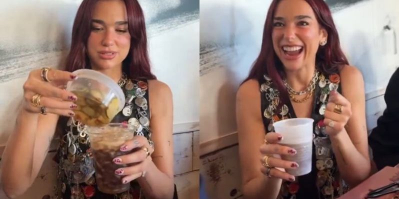 Te gusta o lo odias: Dua Lipa muestra su receta de soda con pepinillos y jalapeños