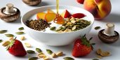 Yogur de hongos con frutas y semillas al estilo de la chef Raquel Torres