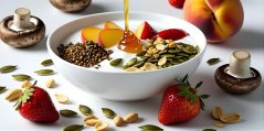 Yogur de hongos con frutas y semillas al estilo de la chef Raquel Torres